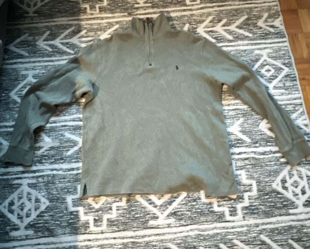 Polo by Ralph Lauren Men's Olive Green Quarter-Zip Pullover Sweater